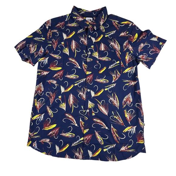 The North Face Men's Fly Print Baytrail Shirt Blue Standard Fit Men’s Sz Lg - Picture 1 of 6
